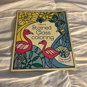 Usborne Stained Glass Coloring Book OOP Homeschool Art